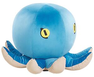 Pufa zwierzak dla dzieci podnóżek ośmiornica welurowa niebieska Octopus Beliani