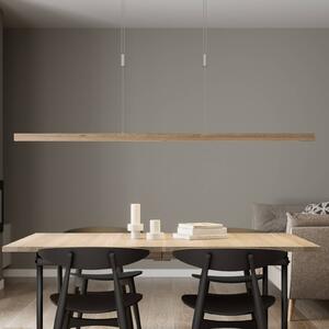Lampa wisząca Nora Quitani, możliwość ściemniania, jasne drewno, salon / jadalnia, drewno, nowoczesny