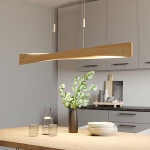 Lampa wisząca Lian Quitani, możliwość ściemniania, jasne drewno, salon / jadalnia, drewno, design