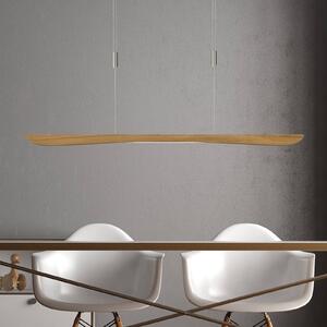 Lampa wisząca Hiba Quitani, możliwość ściemniania, jasne drewno, salon / jadalnia, drewno, nowoczesny