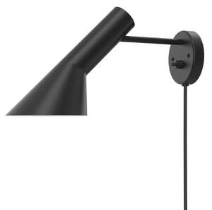 Louis Poulsen Kinkiet AJ, czarny, salon / jadalnia, metal, design