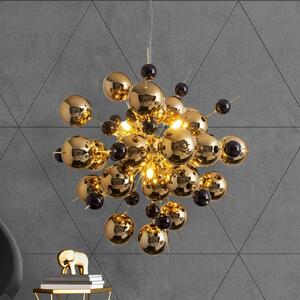 Näve Lampa wisząca szklana Explosion, możliwość ściemniania, mosiężny / złoty, salon / jadalnia, szkło