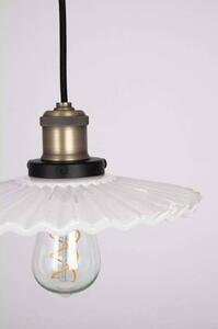 Globen Lighting Lampa wisząca COBBLER, możliwość ściemniania, biały / opal, salon / jadalnia, szkło, vintage