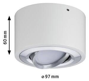 Paulmann Lampa sufitowa LED Argun, biała, Ø 10 cm, metal możliwość ściemniania, biały / opal, salon / jadalnia, metal, nowoczesny