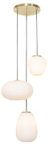Design hanglamp goud 3-lichts met opaal glas - Hero Oswietlenie wewnetrzne