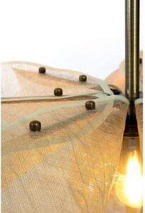 Markslöjd Lampa wisząca Styrka, możliwość ściemniania, kremowy / amber, salon / jadalnia, tkanina / materiał / jedwab