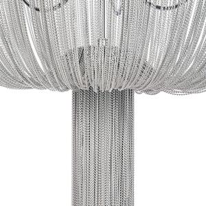Glamour lampa wisząca Atlanta srebrna na łańcuchu do salonu