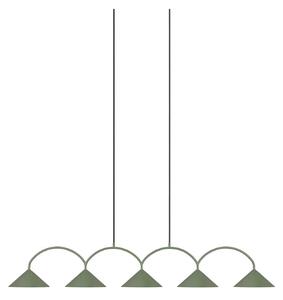 Globen Lighting Lampa wisząca CURVE 5, możliwość ściemniania, zielony, salon / jadalnia, metal, vintage
