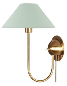 Globen Lighting Kinkiet IRIS, zielony, wysokość 32 cm IRIS, zielony, salon / jadalnia, tkanina / materiał / jedwab, vintage