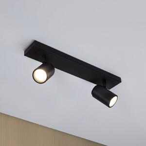 Paulmann Reflektor sufitowy Zyli czarny długość 40 cm 2-punktowa IP44 Zyli, możliwość ściemniania, czarny, łazienka, metal, nowoczesny