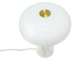 DFTP by Nordlux Lampa stołowa Glossy, biała, wysokość 24 cm, marmur/szkło Glossy, biały / opal, salon / jadalnia, kamień, skandynawski