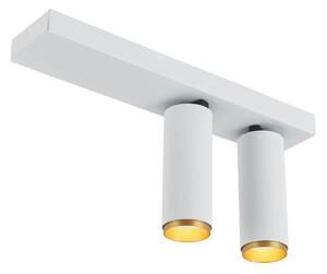 LOOM DESIGN reflektor sufitowy LED X-Beam, 2-punktowa, biały możliwość ściemniania, biały / opal, salon / jadalnia, aluminium, nowoczesny
