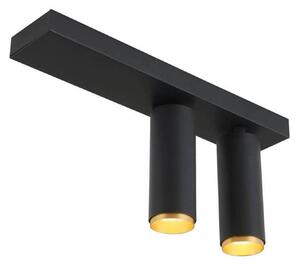 LOOM DESIGN Reflektor sufitowy LED X-Beam, 2-punktowa, czarny możliwość ściemniania, czarny, salon / jadalnia, aluminium, nowoczesny
