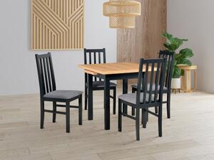 Krzesło tapicerowane do jadalni salonu drewniane BOS 10 Czarne/Szare