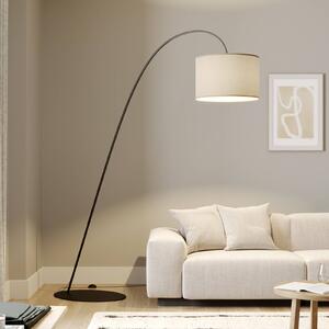 Lampa łukowa - lampa stojąca Alice Nowodvorski Lighting, brązowy / rdzawy, salon / jadalnia, tkanina / materiał / jedwab, nowoczesny