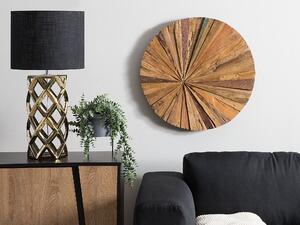 Okrągła dekoracja ścienna 60 cm drewno tekowe z recyklingu styl rustykalny Morelia Beliani
