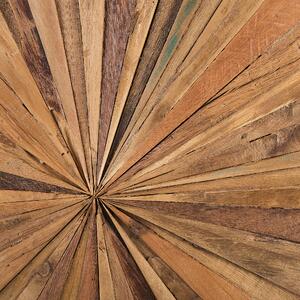 Okrągła dekoracja ścienna 60 cm drewno tekowe z recyklingu styl rustykalny Morelia Beliani