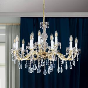 ORION Żyrandol kryształowy Marie Claire, możliwość ściemniania, mosiężny / złoty, salon / jadalnia, metal