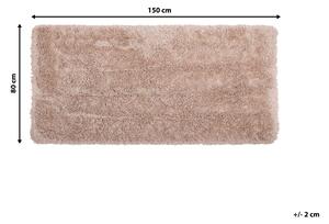 Puszysty dywan 80 x 150 cm beżowy poliestrowy chodnik shaggy Cide Beliani