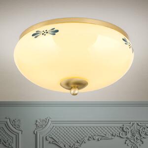ORION Lampa sufitowa Landhaus, możliwość ściemniania, kremowy / amber, salon / jadalnia, szkło, dworkowy / rustykalny