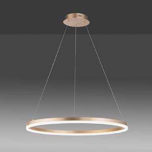 Paul Neuhaus Lampa wisząca Titus, możliwość ściemniania, mosiężny / złoty, salon / jadalnia, aluminium, nowoczesny