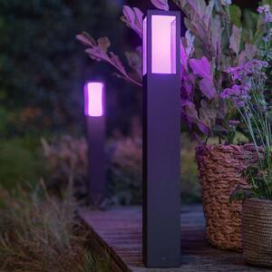 Philips Hue Słupek oświetleniowy LED IMPRESS, RGBW, inteligentny Impress, możliwość ściemniania, czarny, aluminium, nowoczesny