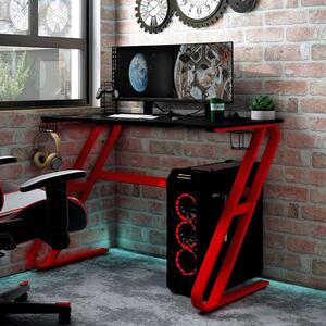 Czerwono-czarne biurko z uchwytami - Kano