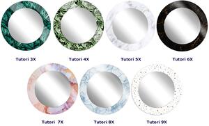 Białe okrągłe lustro w szklanej ramie w kropki - Tutori 9X 3 rozmiary