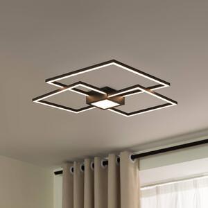 Lampa sufitowa LED Duetto Lindby, możliwość ściemniania, czarny, salon / jadalnia, aluminium, nowoczesny