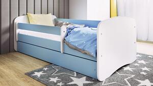 Łóżko dla chłopca z barierką Happy 2X 80x160 - niebieskie