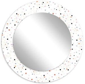 Białe okrągłe lustro w szklanej ramie w kropki - Tutori 9X 3 rozmiary