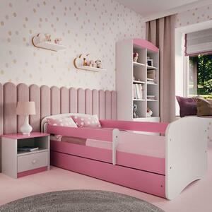 Łóżko dla dziewczynki z szufladą Happy 2X 80x160 - różowe