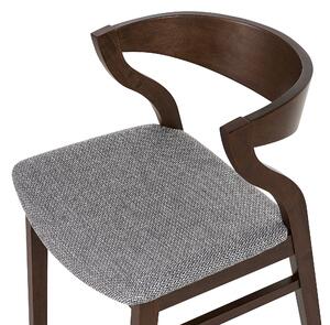 Zestaw 2 krzeseł do jadalni tapicerowane siedzisko ciemne drewno z szarym Maroa Beliani
