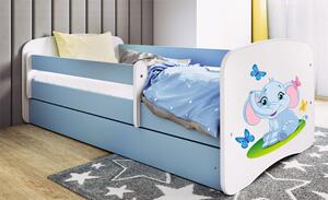 Łóżko dla chłopca z materacem Happy 2X mix 80x160 - niebieskie