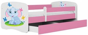 Łóżko dla dziewczynki z szufladą Happy 2X mix 80x160 - różowe