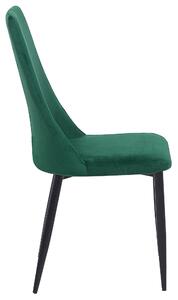 Zestaw 2 krzeseł do jadalni welurowy metalowe nogi zielony Clayton Beliani