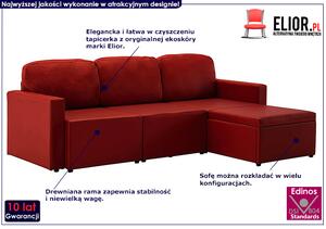 Rozkładana sofa modułowa bordowa - Lanpara 4Q