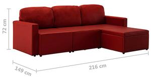 Rozkładana sofa modułowa bordowa - Lanpara 4Q