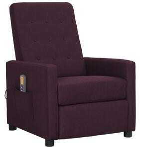 Elektryczny fotel masujący, fioletowy, obity tkaniną