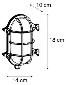 Zewnetrzna Kinkiet/ Plafon / Lampy sufitowe Retro owalny złoty IP44 18cm - Nautica Oswietlenie zewnetrzne