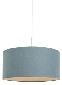 Lampa wisząca biała klosz jasnoniebieski 50cm - Combi Oswietlenie wewnetrzne