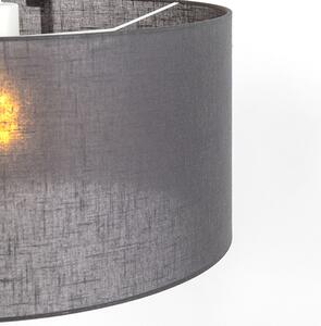 Lampa wisząca biała klosz szary 50cm - Combi Oswietlenie wewnetrzne