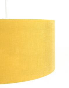 Lampa wisząca biała klosz żółty 50cm - Combi Oswietlenie wewnetrzne