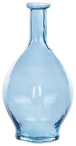Wazon na kwiaty szklany okrągły 28 cm ręcznie wykonany ozdobny jasnoniebieski Pakora Beliani