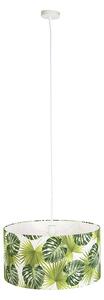 Lampa wisząca biała klosz liść 50cm - Combi Oswietlenie wewnetrzne