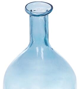 Wazon dekoracyjny szklany okrągły 28 cm ręcznie wykonany ozdobny jasnoniebieski Pakora Beliani