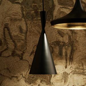 Tom Dixon Lampa wisząca designerska Beat Tall, możliwość ściemniania, czarny, salon / jadalnia, mosiądz, design