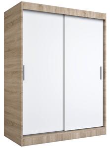 Szafa przesuwna 150 cm dąb sonoma + biały K4-A43