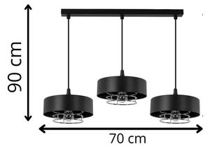 Potrójna lampa wisząca nad stół S664-Korva - czarny+chrom