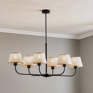 Żyrandol Chicago TK Lighting, możliwość ściemniania, kremowy / amber, salon / jadalnia, tkanina / materiał / jedwab